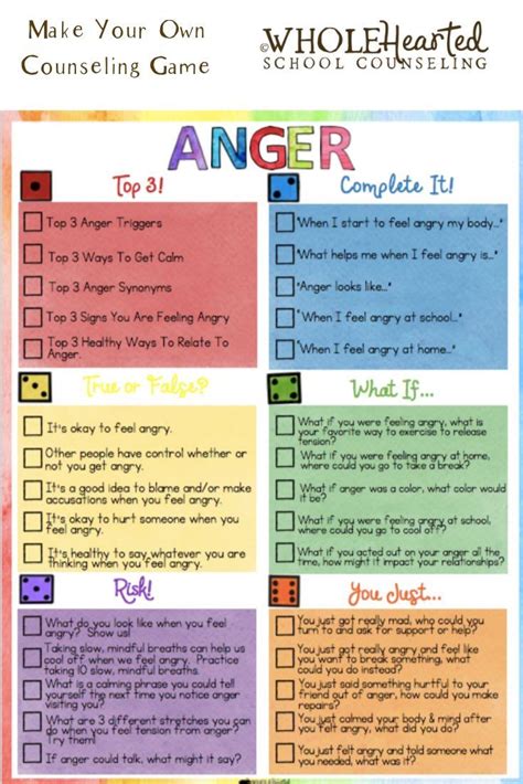 Anger 1 Of 32 Topics In The Make Your Own Therapeutic Counseling Game