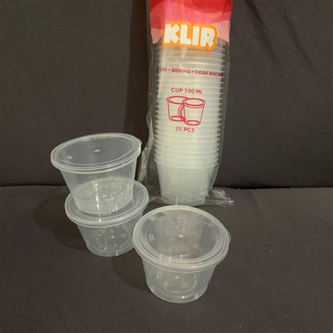 Puding Cup Sauce Cup Cup Plastik Thinwall Klir 100 Ml Isi 25pcs