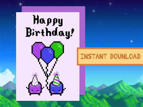 Stardew Valley Junimo Birthday Card, Digital Download, Printable, SDV ...