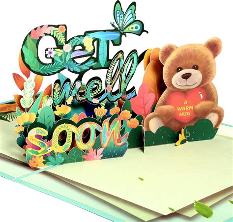 Amazon Get Well Cards With Envelope Pop Up Get Well Soon Card