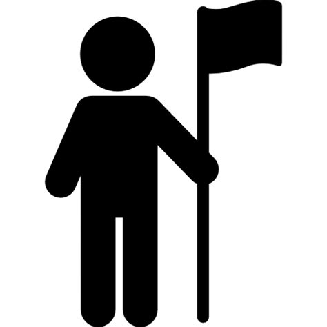 Man With Flag Free People Icons