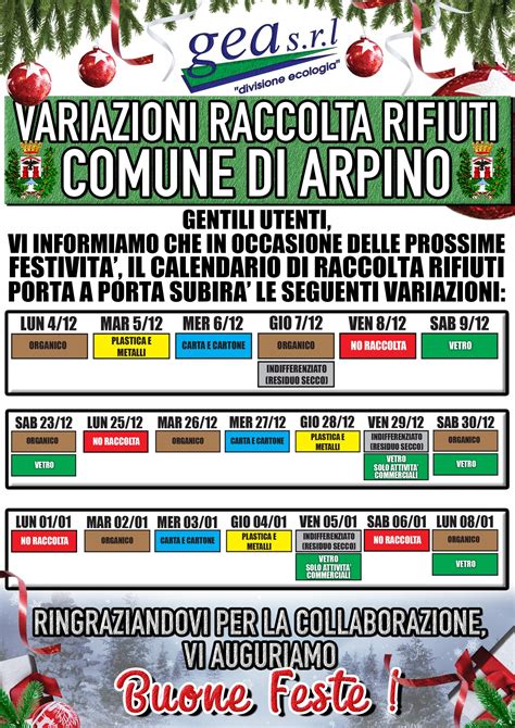 Variazione Calendario Raccolta Rifiuti Comune Di Arpino