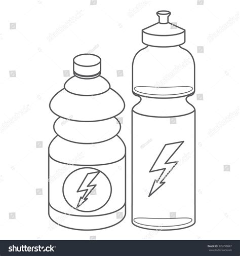 Water Bottles Athletes Sports Equipment Black Stock Vector (Royalty ...