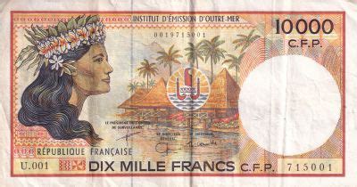 Banknote French Pacific Territories Francs Tahitian Girl