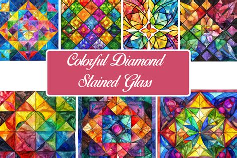 Colorful Diamond Stained Glass Graphic By Tshirtado Creative Fabrica