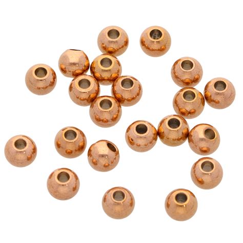 Mm Stainless Steel Round Bead Rose Gold