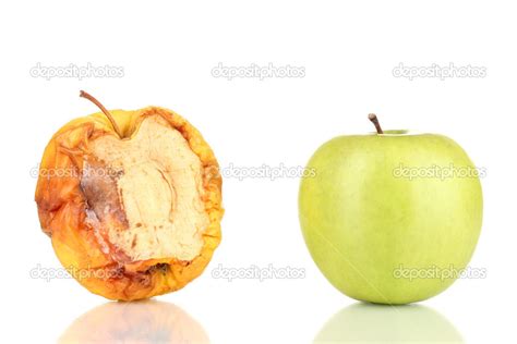 Manzana Podrida Y Manzana Fresca Como Concepto De Problemas De La Piel