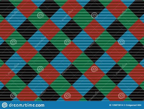 Redblackgreen And Blue Firebrick Gingham Patternvector Illustrationeps 10 Vector Stock