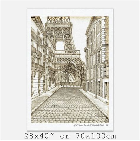 Eiffel Tower Rue De L Universite Paris 28 X Etsy