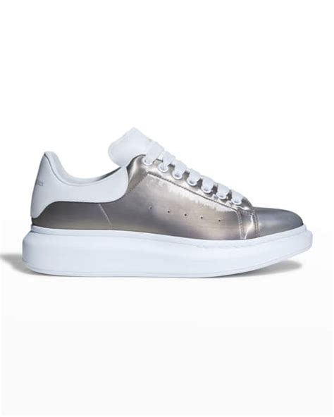 Alexander Mcqueen Mens Oversized Larry Synthetic Leather Low Top Sneakers Neiman Marcus