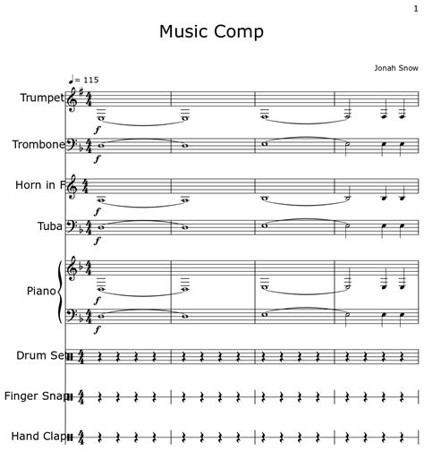 Music Comp Sheet Music For Trumpet Trombone Horn In F Tuba Piano