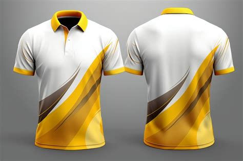 Premium Photo Modern Sporty Polo Tshirt With Yellow And White