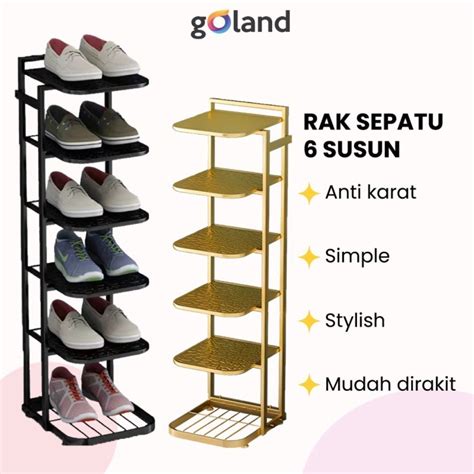 Jual GOLAND RAK SEPATU RAK SERBAGUNA 6 TINGKAT BESI Shopee Indonesia