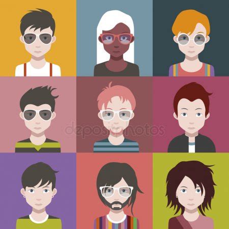 Set Of People Avatar Icons Stock Vector By Sky Designs