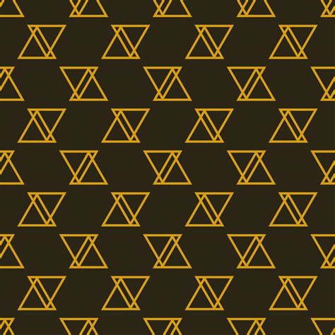 Seamless Geometric Pattern With Golden Triangles On Brown Background Art Deco Pattern Vector