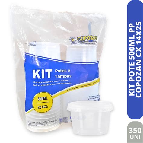 Kit Pote Ml Pp Copozan Caixa X Unidades Organiza O E