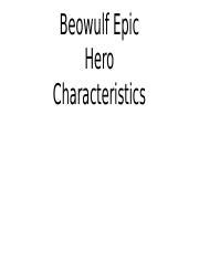 Anglo Saxon Epic Hero Project Pptx Beowulf Epic Hero Characteristics