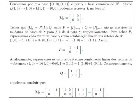 Matriz de Mudança de Base Resumo e Exercícios Resolvidos Responde Aí