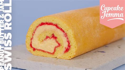 Peanut Butter And Jam Swiss Roll Recipe And How To Cupcake Jemma Youtube