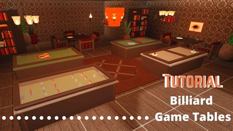 Bloxburg Billiard Game Tables Tutorial Youtube