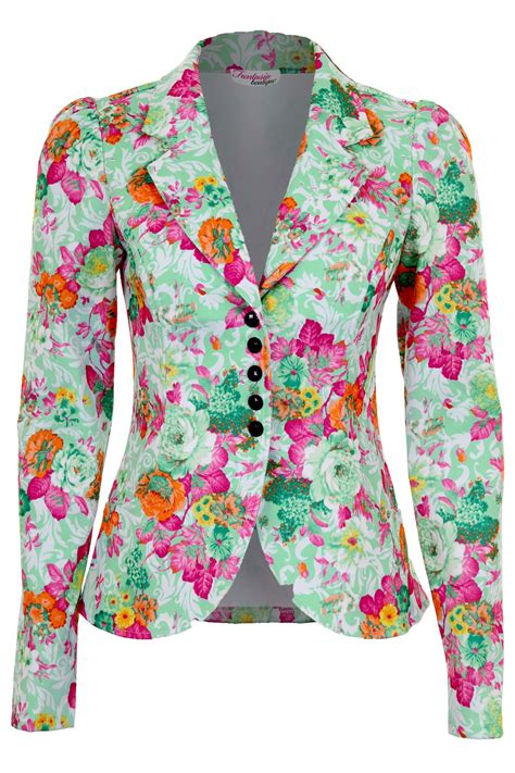 Ladies Long Sleeve Button Front Flower Floral Print Womens Summer