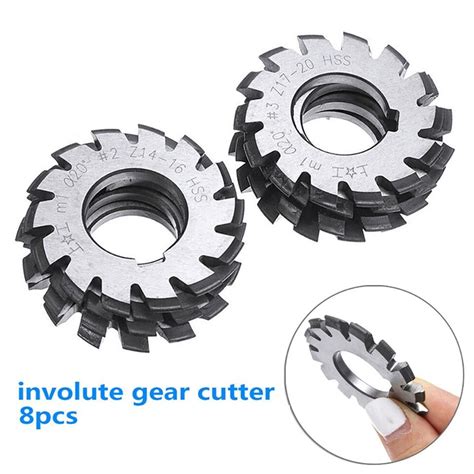 Involute Gear Cutter Bevel Gear Milling Cutter 8pcs Set 8x High Quality