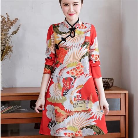 Vestido Cheongsam De Estilo Chino Elegante Vestido Chino Por Debajo De