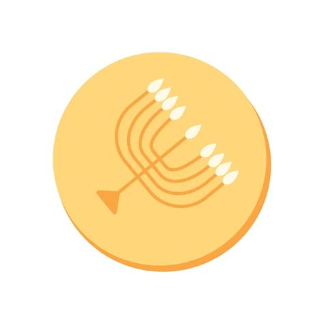 Premium Vector Hanukkah Coin With Menorah Flat Vector Illustration