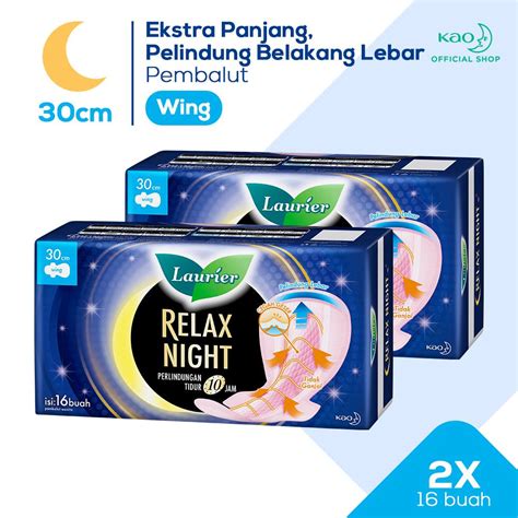 Jual Laurier Relax Night Pembalut Wanita Wing 30cm 16s Twinpack