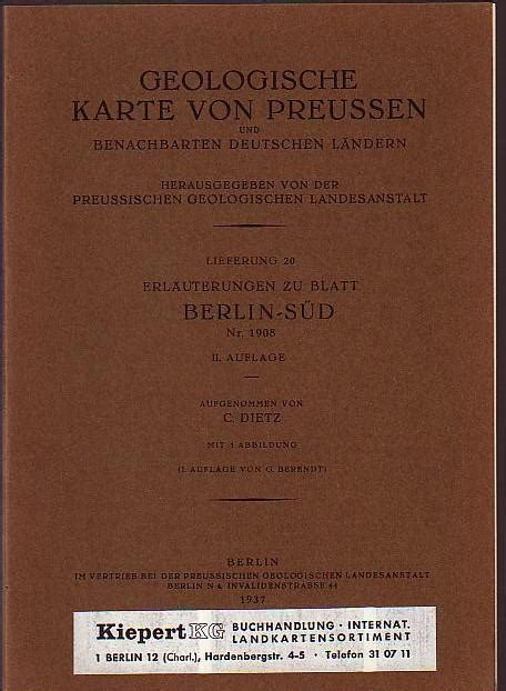 Geologische Karte Von Preussen Und Benachbarten Deutschen L Ndern