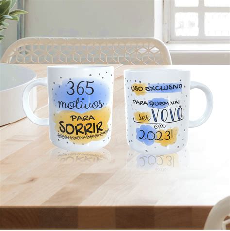 Kit de 2 Canecas de Porcelanas Vovó e Vovô Elo7