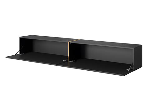 Mueble De Tv Colgante Negro Con Inserto Dorado Cm Bisira