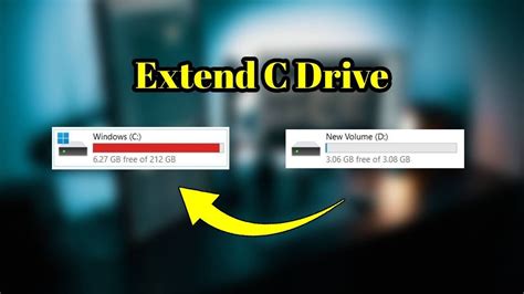 How To Increase C Drive Space Windows Extend Drive Youtube