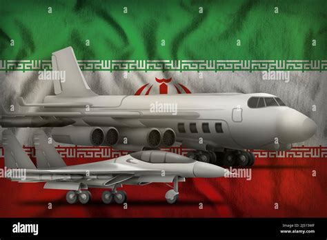 air forces on the Iran flag background. Iran air forces concept. 3d ...