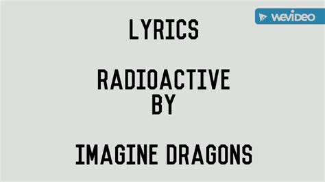 Imagine Dragon Radioactive Lyrics Youtube