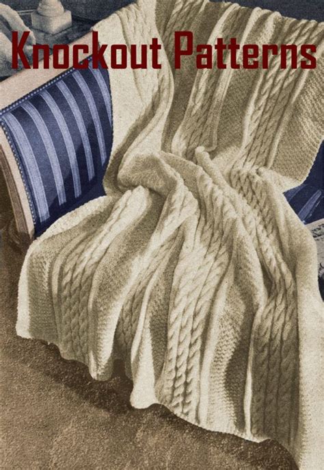 Pdf 40s Aran Blanket Knitting Patterns Aran By Knockoutpatterns