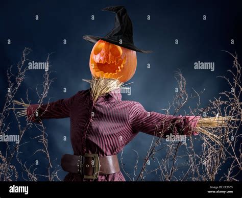 Pumpkin Head Scarecrow Hi Res Stock Photography And Images Alamy