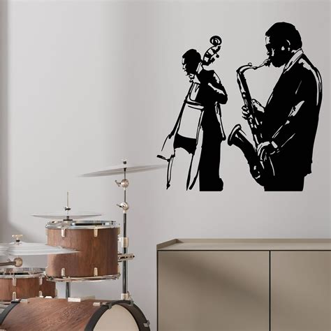 Vinyl Wall Decal Jazz Band Saxophone Musical Instrument