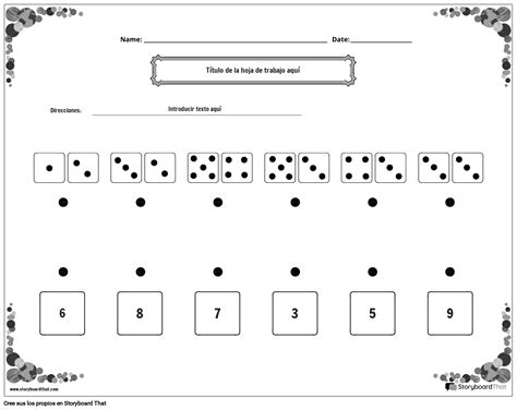Hoja De Trabajo Para Unir Y Contar Troqueles Blanco Y Negro