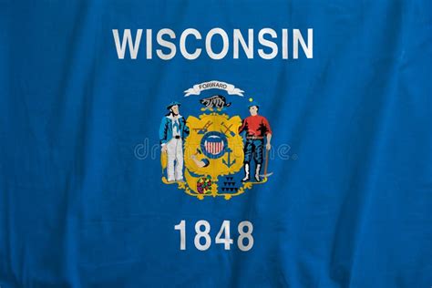 Flag Of Wisconsin Usa Waving Stock Photo Image Of Patriot Country