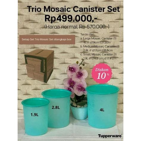 Jual Mosaic Canister Set Deco Canister Raya Mosaic Canister Tupperware