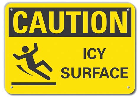 Lyle Caution Sign Sign Format Traditional Osha Icy Surface Sign Header Caution Plastic