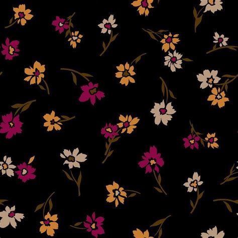 Colorful Flower Pattern Design On Black Background