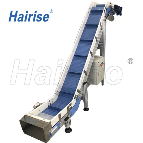 Hairise Plastic POM Food Grade Z Inclined Flight Cleated Belt Conveyor