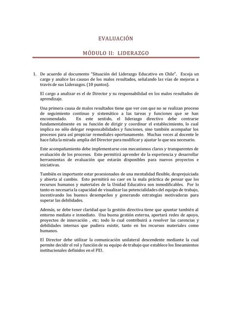 Evaluación liderazgo PDF Descarga Gratuita