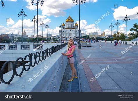 Beautiful Blonde Girl Posing On Moscow Stock Photo Shutterstock