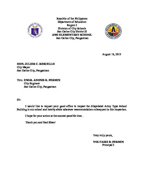 Request Letter For Inspection Pdfcoffeecom