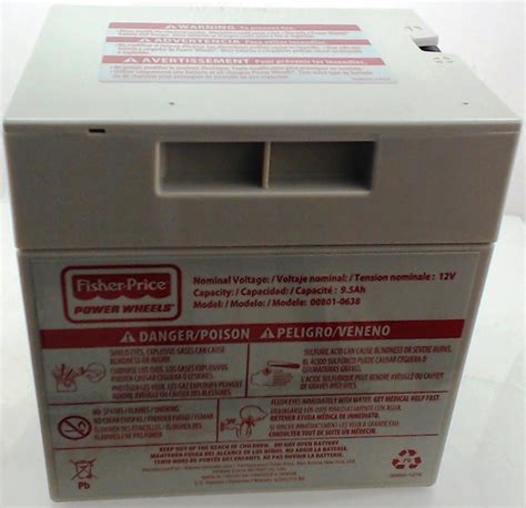 Power Wheels Gray Grey Battery 12 Volt 00801 0638 712038389797 Ebay