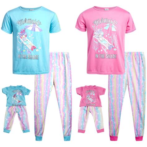 Bff And Me Girls Pajamas 4 Piece Short Sleeve Sleep Shirt And Pajama