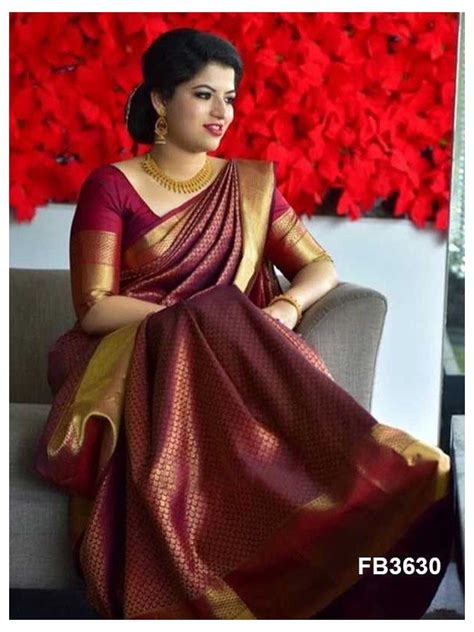 Alluring Maroon Colored Soft Silk Saree Fb3630 Maroon Saree Wedding Alluring Maroon Colored